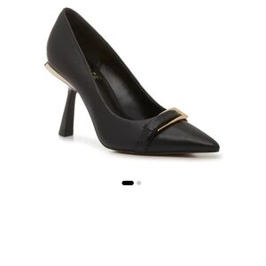 Vince Camuto Black Salldis Pumps with Buckle Strap 3.5" Heel